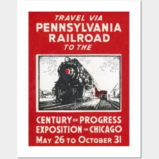 1933 Travel Pennsylvania Railroad to Chicago Posters and Art